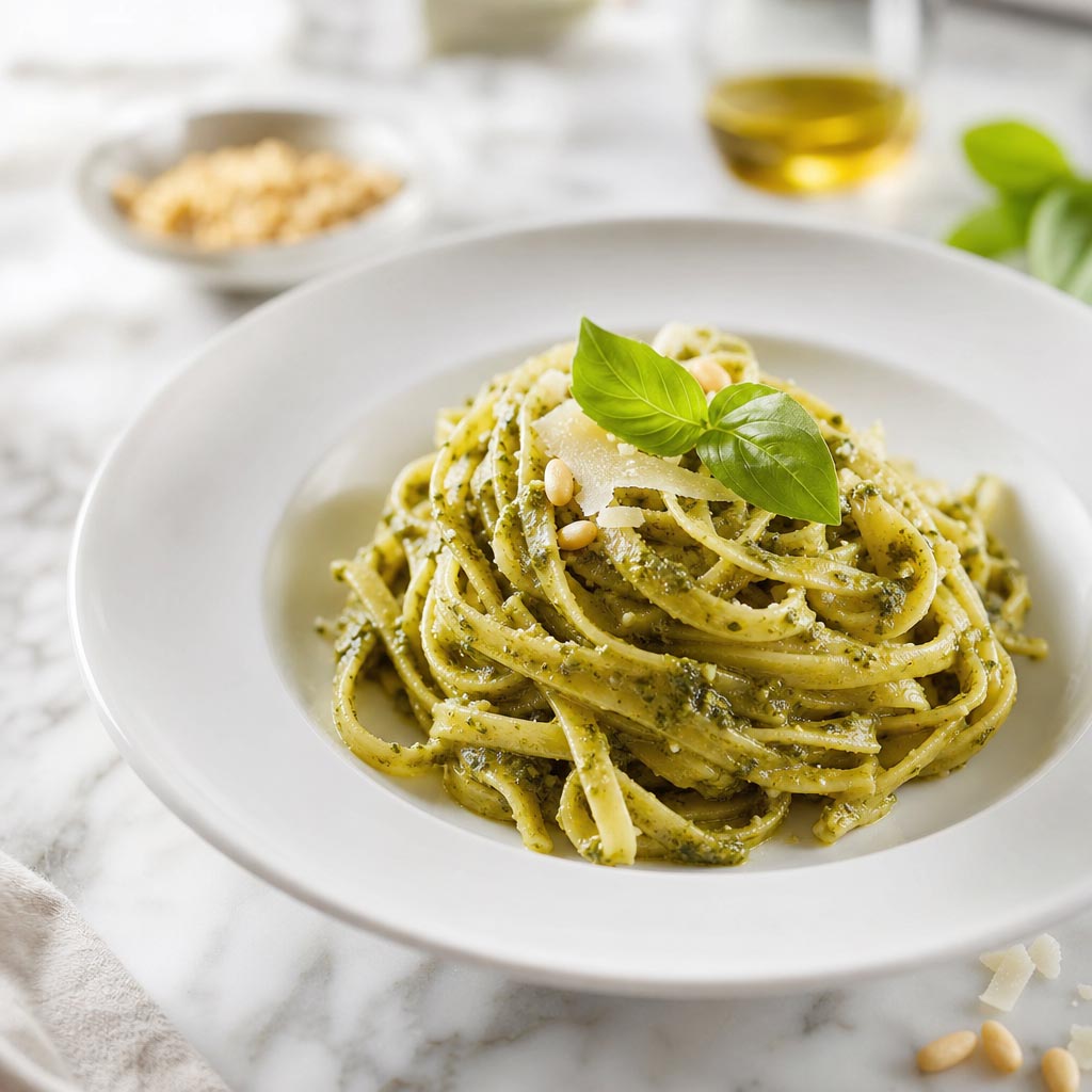 Tallarines al pesto