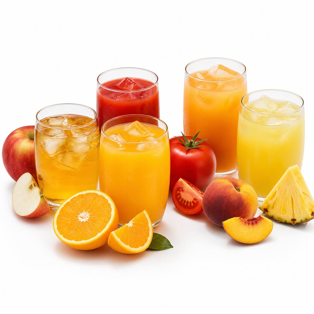 Zumos (naranja, manzana, tomate, melocotón, piña)